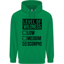Levels of Wildness Scorpio Childrens Kids Hoodie Irish Green