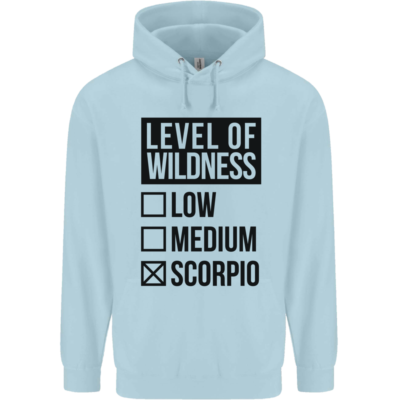 Levels of Wildness Scorpio Childrens Kids Hoodie Light Blue