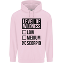 Levels of Wildness Scorpio Childrens Kids Hoodie Light Pink