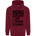 Levels of Wildness Scorpio Childrens Kids Hoodie Maroon