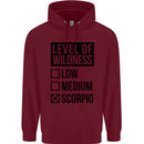 Levels of Wildness Scorpio Childrens Kids Hoodie Maroon