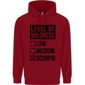 Levels of Wildness Scorpio Childrens Kids Hoodie Red