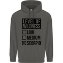 Levels of Wildness Scorpio Childrens Kids Hoodie Storm Grey