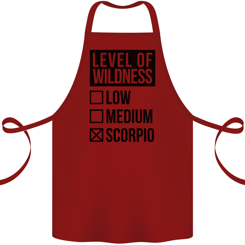 Levels of Wildness Scorpio Cotton Apron 100% Organic Maroon