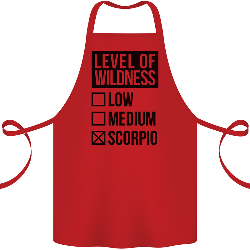 Levels of Wildness Scorpio Cotton Apron 100% Organic Red