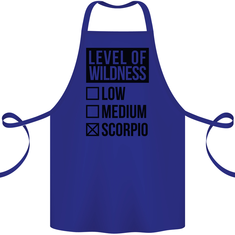 Levels of Wildness Scorpio Cotton Apron 100% Organic Royal Blue