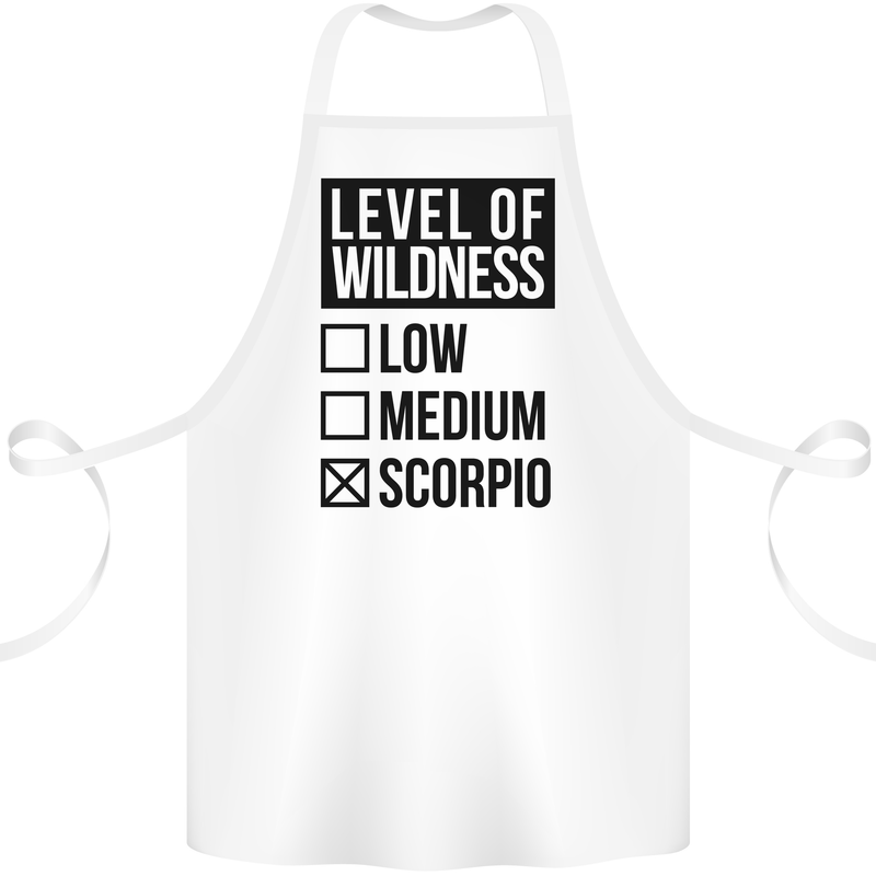 Levels of Wildness Scorpio Cotton Apron 100% Organic White