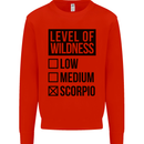 Levels of Wildness Scorpio Kids Sweatshirt Jumper Bright Red