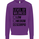 Levels of Wildness Scorpio Kids Sweatshirt Jumper Purple