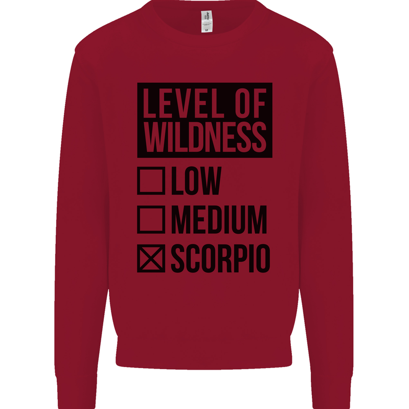 Levels of Wildness Scorpio Kids Sweatshirt Jumper Red