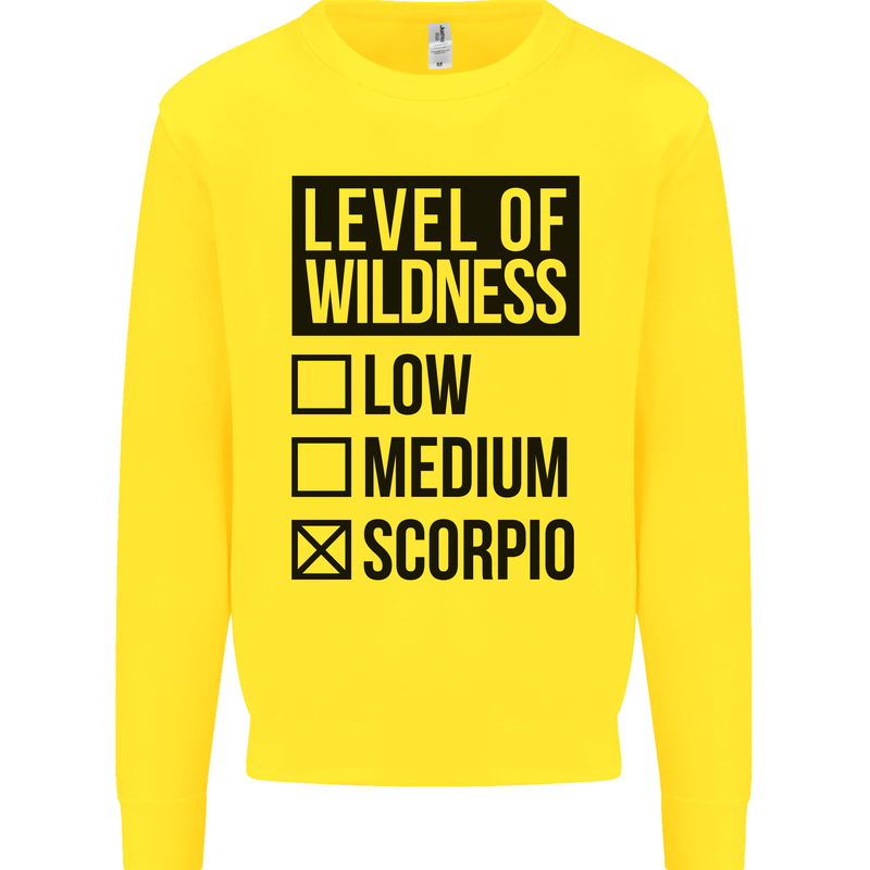 Levels of Wildness Scorpio Kids Sweatshirt Jumper Yellow