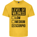 Levels of Wildness Scorpio Kids T-Shirt Childrens Yellow