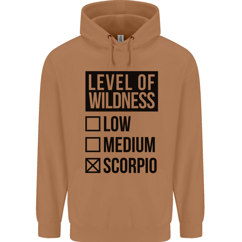 Levels of Wildness Scorpio Mens 80% Cotton Hoodie Caramel Latte