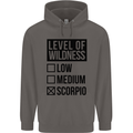 Levels of Wildness Scorpio Mens 80% Cotton Hoodie Charcoal