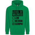 Levels of Wildness Scorpio Mens 80% Cotton Hoodie Irish Green