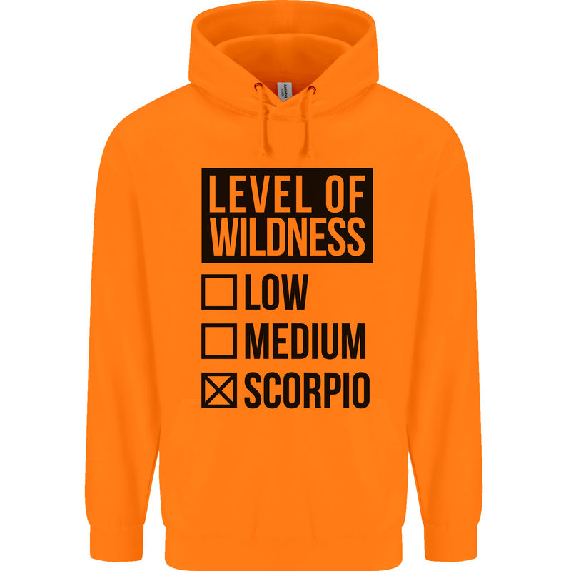 Levels of Wildness Scorpio Mens 80% Cotton Hoodie Orange