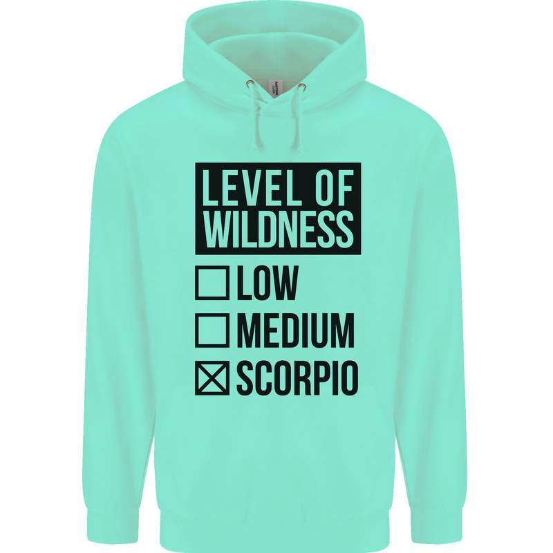 Levels of Wildness Scorpio Mens 80% Cotton Hoodie Peppermint