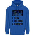 Levels of Wildness Scorpio Mens 80% Cotton Hoodie Royal Blue