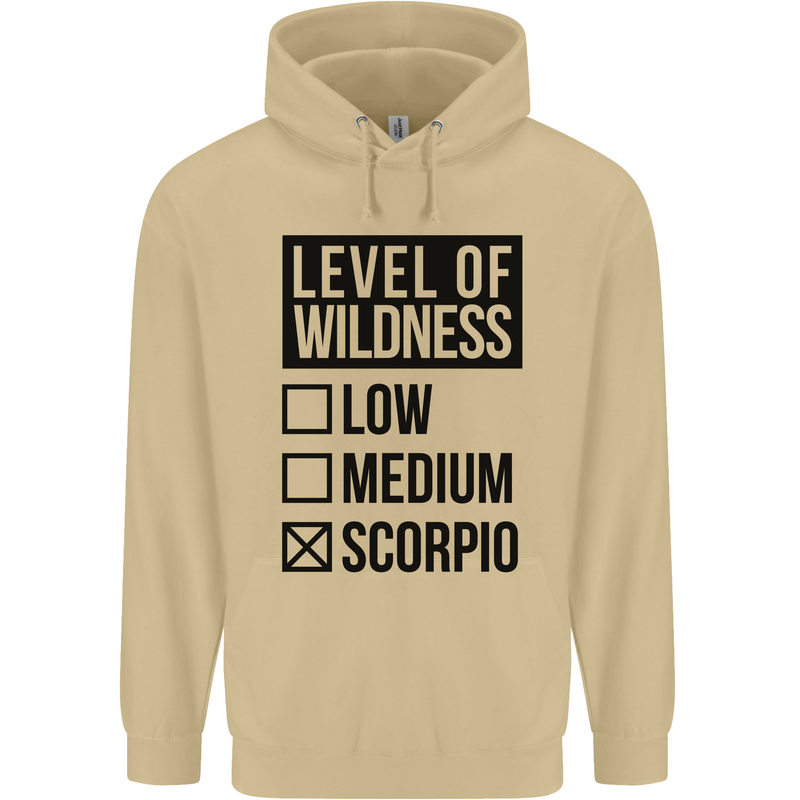 Levels of Wildness Scorpio Mens 80% Cotton Hoodie Sand