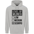 Levels of Wildness Scorpio Mens 80% Cotton Hoodie Sports Grey