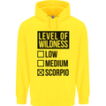 Levels of Wildness Scorpio Mens 80% Cotton Hoodie Yellow