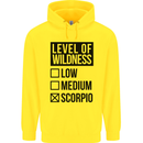 Levels of Wildness Scorpio Mens 80% Cotton Hoodie Yellow