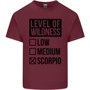 Levels of Wildness Scorpio Mens Cotton T-Shirt Tee Top Maroon