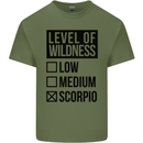 Levels of Wildness Scorpio Mens Cotton T-Shirt Tee Top Military Green