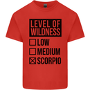Levels of Wildness Scorpio Mens Cotton T-Shirt Tee Top Red