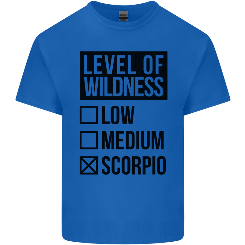 Levels of Wildness Scorpio Mens Cotton T-Shirt Tee Top Royal Blue
