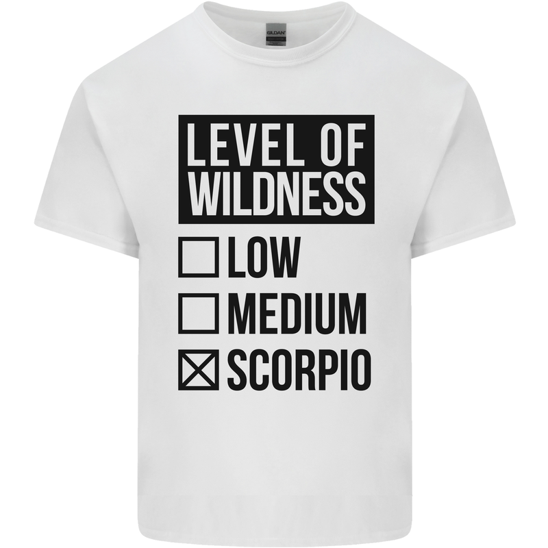Levels of Wildness Scorpio Mens Cotton T-Shirt Tee Top White