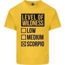 Levels of Wildness Scorpio Mens Cotton T-Shirt Tee Top Yellow