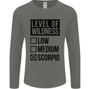 Levels of Wildness Scorpio Mens Long Sleeve T-Shirt Charcoal