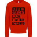Levels of Wildness Scorpio Mens Sweatshirt Jumper Bright Red