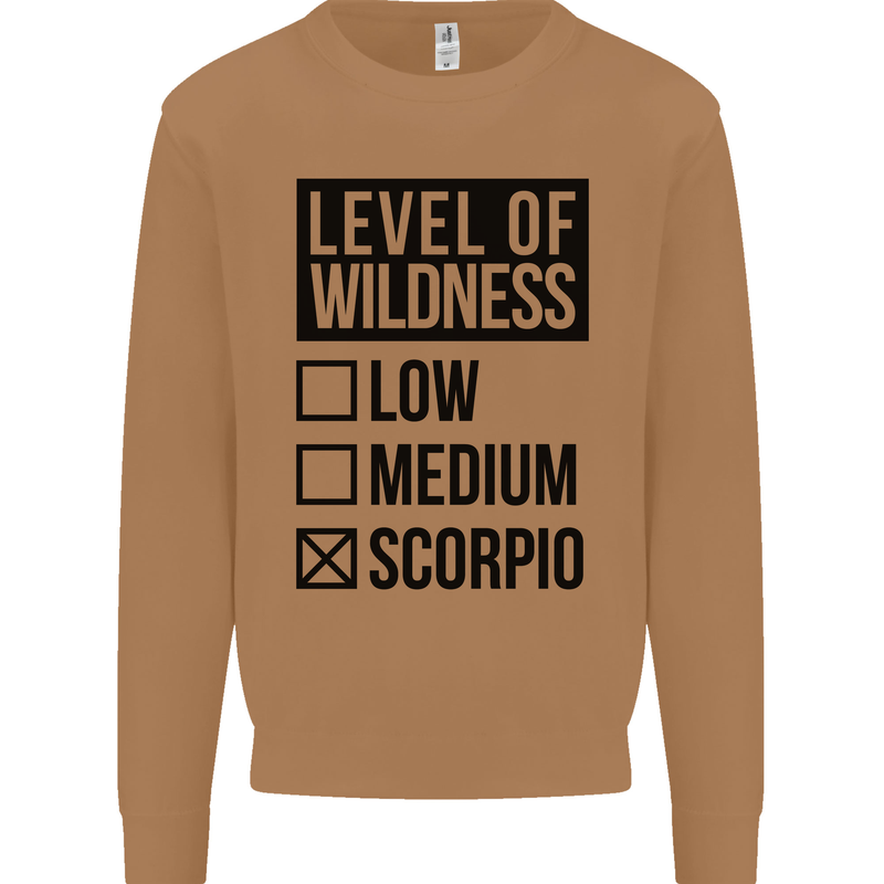 Levels of Wildness Scorpio Mens Sweatshirt Jumper Caramel Latte