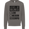 Levels of Wildness Scorpio Mens Sweatshirt Jumper Charcoal