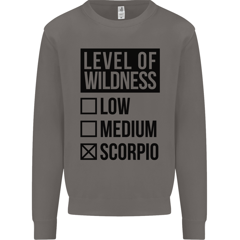 Levels of Wildness Scorpio Mens Sweatshirt Jumper Charcoal