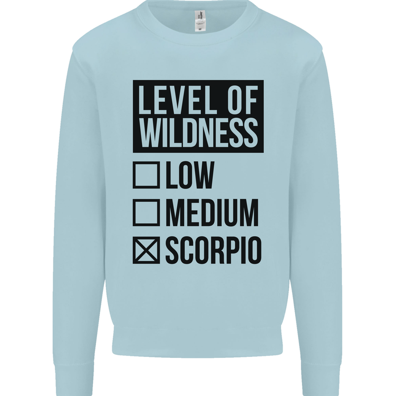 Levels of Wildness Scorpio Mens Sweatshirt Jumper Light Blue