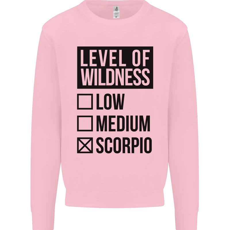 Levels of Wildness Scorpio Mens Sweatshirt Jumper Light Pink