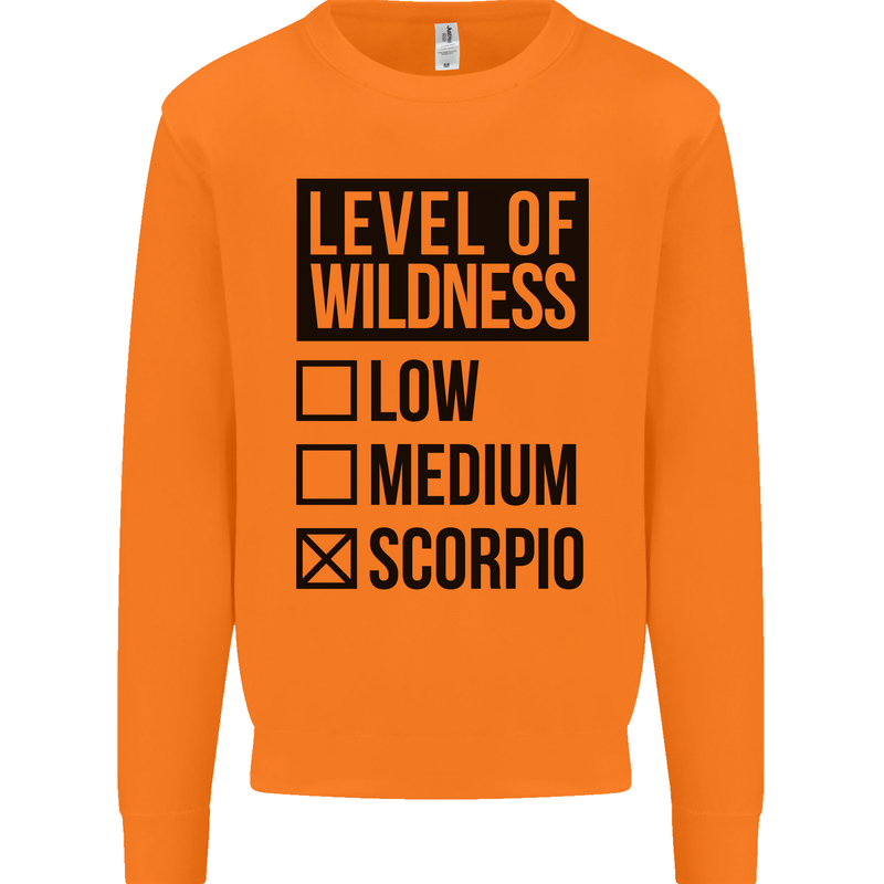 Levels of Wildness Scorpio Mens Sweatshirt Jumper Orange