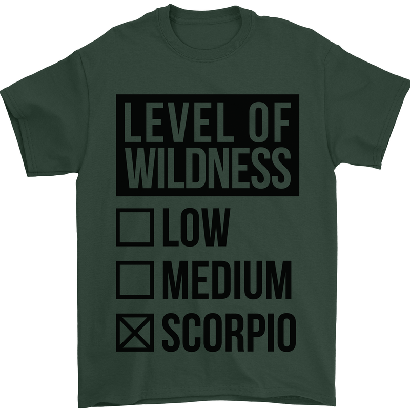 Levels of Wildness Scorpio Mens T-Shirt Cotton Gildan Forest Green