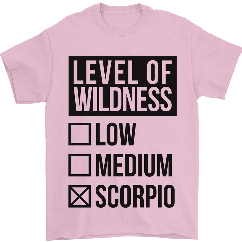 Levels of Wildness Scorpio Mens T-Shirt Cotton Gildan Light Pink