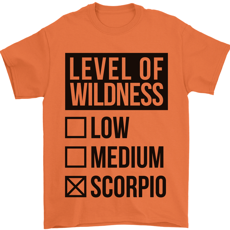 Levels of Wildness Scorpio Mens T-Shirt Cotton Gildan Orange