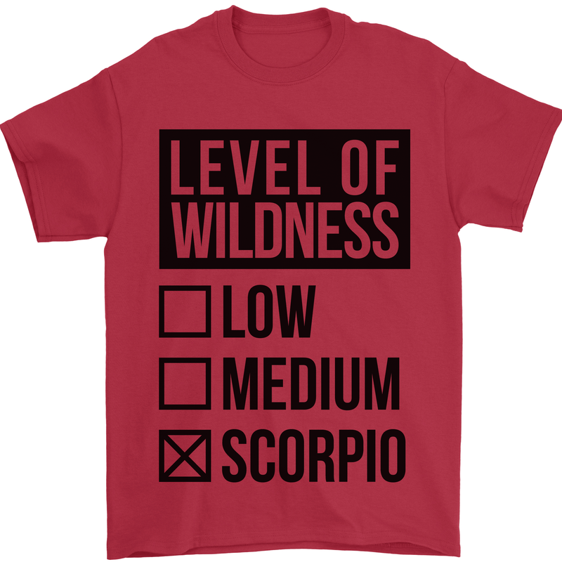 Levels of Wildness Scorpio Mens T-Shirt Cotton Gildan Red