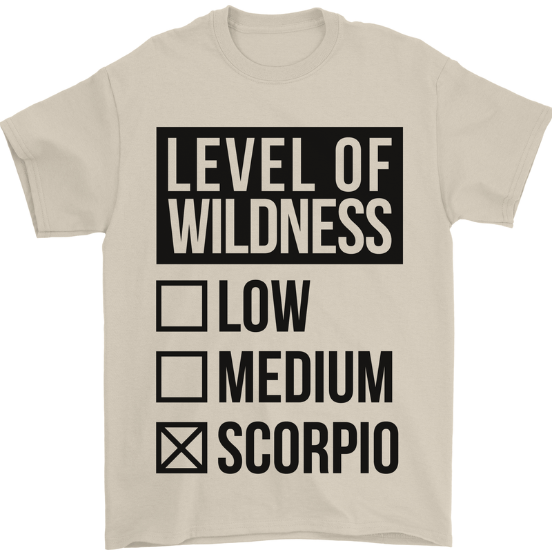 Levels of Wildness Scorpio Mens T-Shirt Cotton Gildan Sand