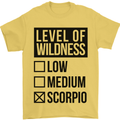 Levels of Wildness Scorpio Mens T-Shirt Cotton Gildan Yellow