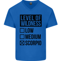 Levels of Wildness Scorpio Mens V-Neck Cotton T-Shirt Royal Blue