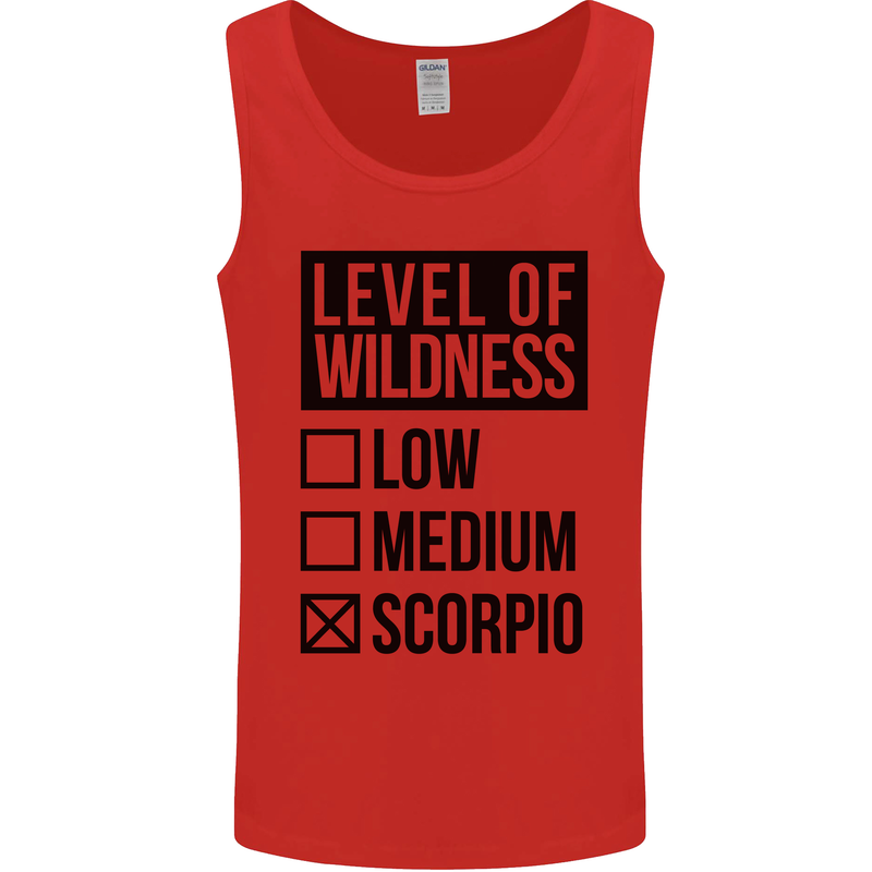 Levels of Wildness Scorpio Mens Vest Tank Top Red