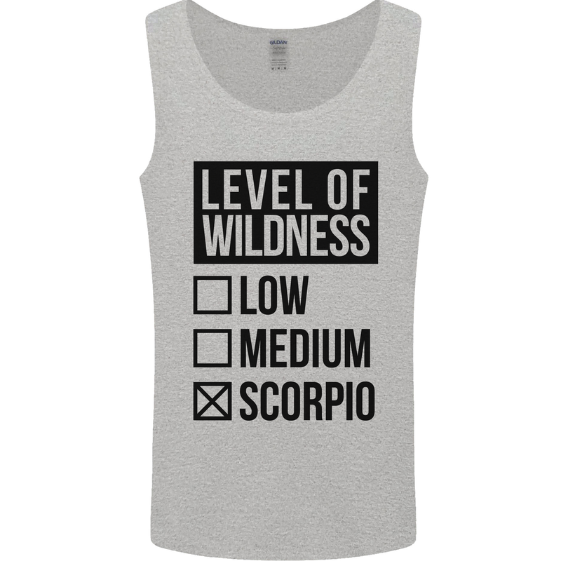 Levels of Wildness Scorpio Mens Vest Tank Top Sports Grey
