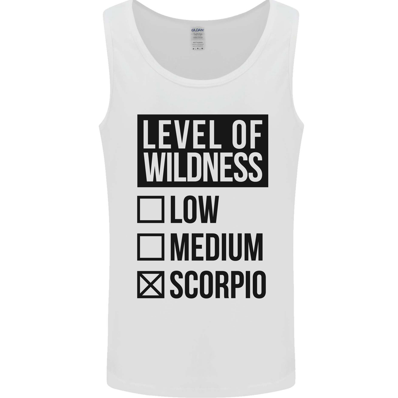 Levels of Wildness Scorpio Mens Vest Tank Top White